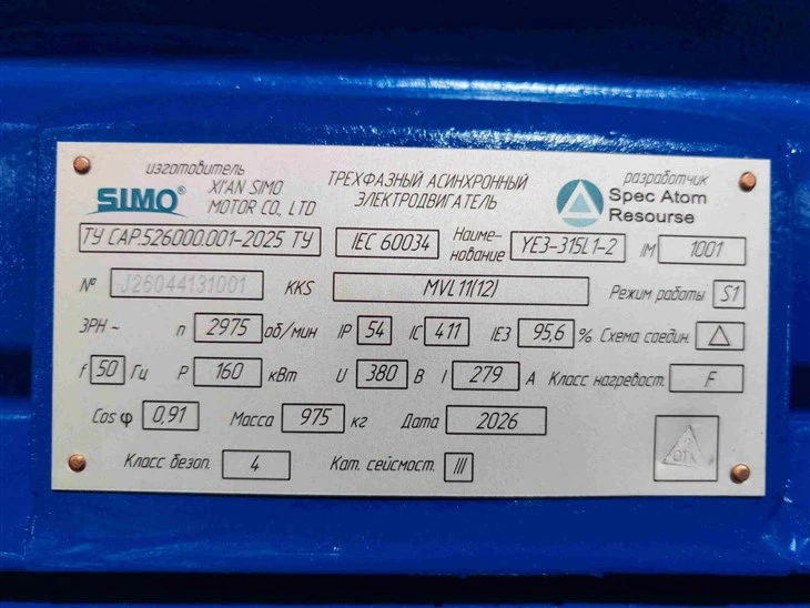 YE3-315L1-2 3 Phase Asynchronous 160 Kw Motor 380V ip54 factory
