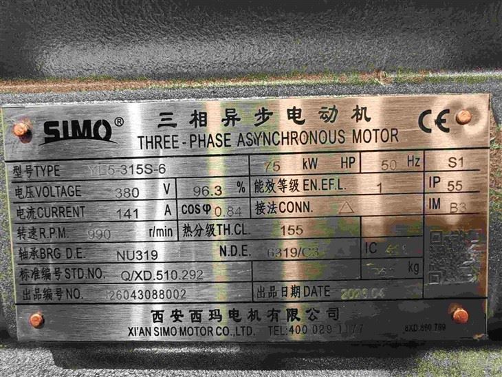 YE5-315S-6 A 3 Phase 6 Pole 50hz Induction Motor 75kw factory