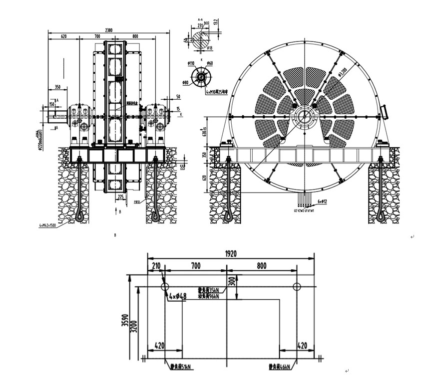 the outline dimension of three phase ac synchronous motor