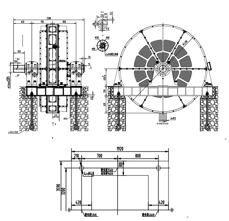 outline dimension of the synchronous motor