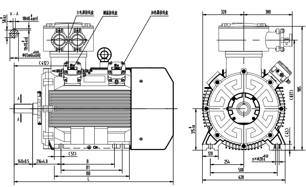 outline dimension of iec explosion proof standard Exd II CT4 Gb