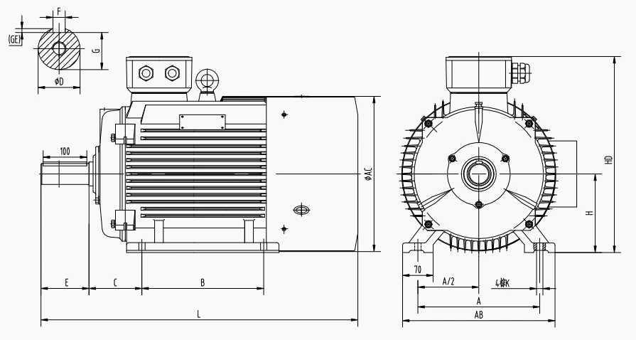drawing of permanent synchronous motor