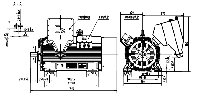 outline dimension of 1500 rpm ac motor outline dimension of 1500 rpm ac motor