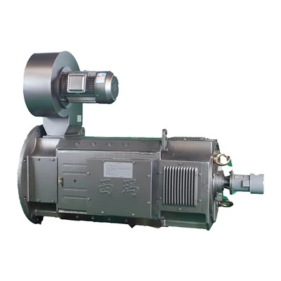 How does the commutator function in a large DC motor?